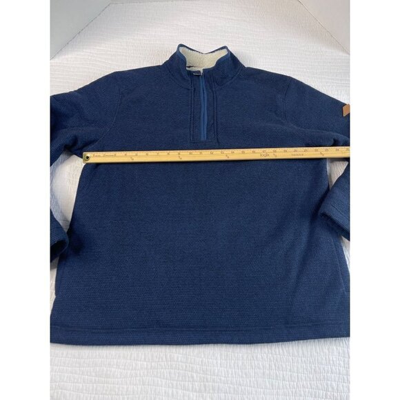 Orvis Men's 1/4 Zip Fleece Lined Warm Blue Pullover SZ L Pockets - Picture 6 of 12